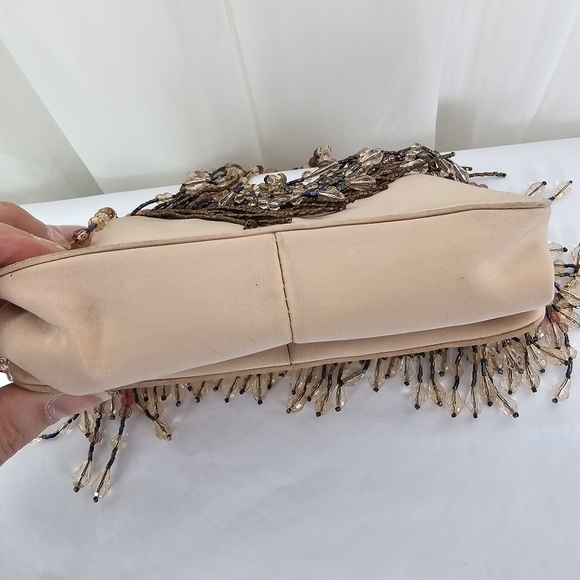 Vintage Nieman Marcus Upcycled By Swellegant Elegant Beaded Fringe Handbag - Picture 7 of 12
